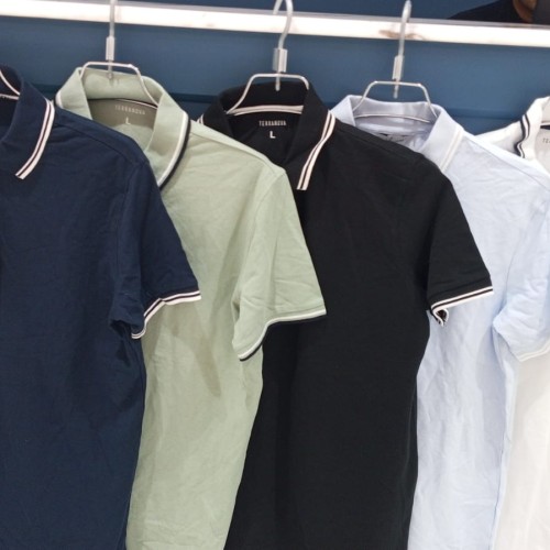 Stripe Collar Polo Shirt Mens